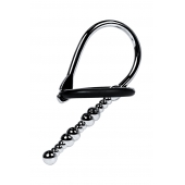 Серебристый уретральный плаг-бусины TOYFA Metal с мягким фиксириющим кольцом - ToyFa - купить с доставкой в Майкопе