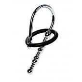 Серебристый уретральный плаг-бусины TOYFA Metal с мягким фиксириющим кольцом - ToyFa - купить с доставкой в Майкопе