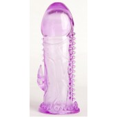 Фиолетовая гелевая насадка с шипами - 13 см. - Toyfa Basic - в Майкопе купить с доставкой