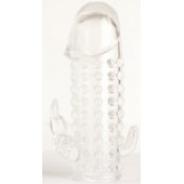 Гелевая прозрачная насадка с 2 отростками - 13 см. - Toyfa Basic - в Майкопе купить с доставкой