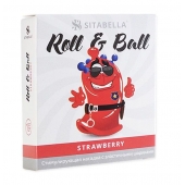 Стимулирующий презерватив-насадка Roll   Ball Strawberry - Sitabella - купить с доставкой в Майкопе