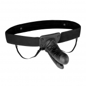 Полый страпон с двумя отростками и вибрацией Unisex Vibrating Hollow Strap-On Double Penetrating Dildo - 17,8 см. - Lux Fetish - купить с доставкой в Майкопе
