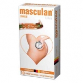 Розовые презервативы Masculan Ultra Long Pleasure с колечками, пупырышками и продлевающим эффектом - 10 шт. - Masculan - купить с доставкой в Майкопе