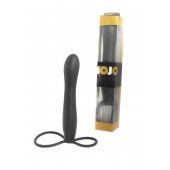 Черная насадка на пенис для двойной стимуляции Mojo BlackJack - 15 см. - Seven Creations - в Майкопе купить с доставкой