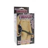Мужской фаллопротез с вибрацией ROBOTIC MALE STRAP-ON BLACK - 17 см. - Seven Creations - купить с доставкой в Майкопе