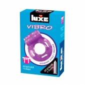 Фиолетовое эрекционное виброкольцо Luxe VIBRO  Бешеная гейша  + презерватив - Luxe - в Майкопе купить с доставкой