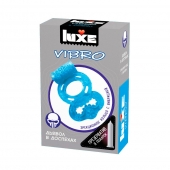 Голубое эрекционное виброкольцо Luxe VIBRO  Дьявол в доспехах  + презерватив - Luxe - в Майкопе купить с доставкой