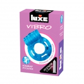 Голубое эрекционное виброкольцо Luxe VIBRO  Кошмар русалки  + презерватив - Luxe - в Майкопе купить с доставкой