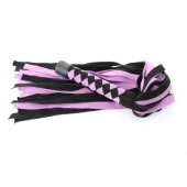 Черно-розовая плеть из замши - 58 см. - БДСМ Арсенал - купить с доставкой в Майкопе