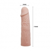 Закрытая телесная насадка-фаллос - 17 см. - Sex Expert - в Майкопе купить с доставкой