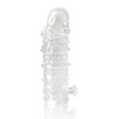 Закрытая прозрачная рельефная насадка Crystal sleeve - 13 см. - Erowoman-Eroman - в Майкопе купить с доставкой