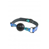 Кляп-шарик на чёрно-синих ремешках - Sitabella - купить с доставкой в Майкопе