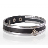 Узкий серебристо-черный ошейник - Sitabella - купить с доставкой в Майкопе