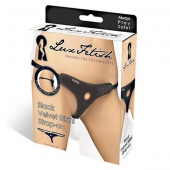 Черные плюшевые трусики для страпона - Lux Fetish - купить с доставкой в Майкопе