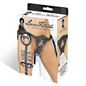Черные трусики для страпона из патентованной кожи - Lux Fetish - купить с доставкой в Майкопе