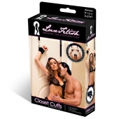 Черные фиксаторы с креплением к двери - Lux Fetish - купить с доставкой в Майкопе