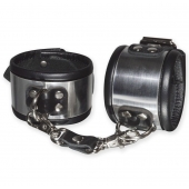 Эффектные серебристо-черные наручники с металлическим блеском - Sitabella - купить с доставкой в Майкопе