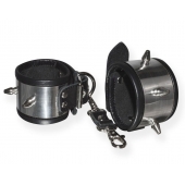 Серебристо-черные наручники с шипами и металлическим блеском - Sitabella - купить с доставкой в Майкопе