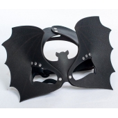 Черная кожаная маска на глаза  Летучая мышь - Sitabella - купить с доставкой в Майкопе