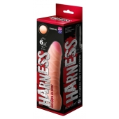 Телесная изогнутая насадка на Harness с коннектором BLACK LINE - 17 см. - LOVETOY (А-Полимер) - купить с доставкой в Майкопе