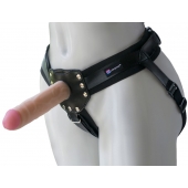 Черный пояс-трусики с двумя насадками  Экзотик-Linda  - 15,5 и 10,5 см. - LOVETOY (А-Полимер) - купить с доставкой в Майкопе