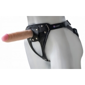 Черный пояс-трусики с насадкой  Soft-Принц  - 17 см. - LOVETOY (А-Полимер) - купить с доставкой в Майкопе