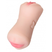 Телесный двусторонний мастурбатор Pretty Mouth - ротик и вагина - ToyFa - в Майкопе купить с доставкой