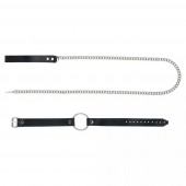 Черный поводок и чокер с кольцом Rada - Rebelts - купить с доставкой в Майкопе