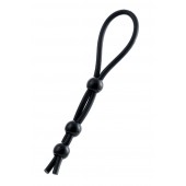 Черное лассо на пенис с тремя бусинами - A-toys - в Майкопе купить с доставкой