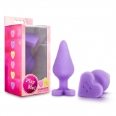 Фиолетовая анальная пробка Naughty Candy Heart Do Me Now - 8,9 см. - Blush Novelties - купить с доставкой в Майкопе