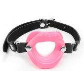 Розовый кляп-губки на черном ремешке - Notabu - купить с доставкой в Майкопе