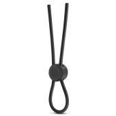 Черное силиконовое лассо на пенис SILICONE LOOP COCK RING - Blush Novelties - в Майкопе купить с доставкой