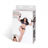 Чёрные манжеты для фиксации на кровати Bondage Bed Strap - Lux Fetish - купить с доставкой в Майкопе