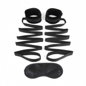 Чёрные манжеты для фиксации на кровати Bondage Bed Strap - Lux Fetish - купить с доставкой в Майкопе