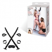 Чёрный набор для фиксации у двери - Lux Fetish - купить с доставкой в Майкопе