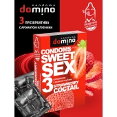 Презервативы для орального секса DOMINO Sweet Sex с ароматом клубничного коктейля  - 3 шт. - Domino - купить с доставкой в Майкопе