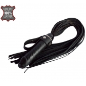 Черная плеть  Ковбой  с ручкой-фаллосом - 55 см. - Sitabella - купить с доставкой в Майкопе