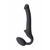 Черный безремневой страпон Silicone Bendable Strap-On S - Strap-on-me - купить с доставкой в Майкопе