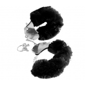 Металлические наручники Furry Love Cuffs с черным мехом - Pipedream - купить с доставкой в Майкопе