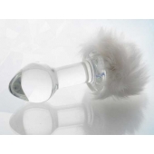 Стеклянная анальная втулка с хвостиком - 9,5 см. - Sexus - купить с доставкой в Майкопе