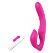 Ярко-розовый безремневой страпон REMOTE DOUBLE DIPPER - 22 см. - Dream Toys - купить с доставкой в Майкопе