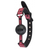 Черно-розовый кляп-шарик с отверстиями BALL GAG - Dream Toys - купить с доставкой в Майкопе