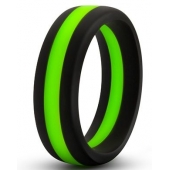 Черно-зеленое эрекционное кольцо Silicone Go Pro Cock Ring - Blush Novelties - в Майкопе купить с доставкой