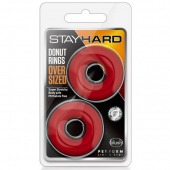 Набор из 2 красных эрекционных колец DONUT RINGS OVERSIZED - Blush Novelties - в Майкопе купить с доставкой