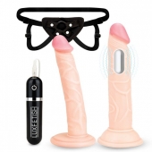 Регулируемые трусики с 2 насадками - 16 и 15 см. - Lux Fetish - купить с доставкой в Майкопе