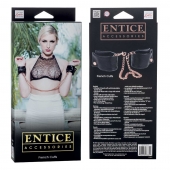 Черные мягкие наручники Entice French Cuffs с цепью - California Exotic Novelties - купить с доставкой в Майкопе