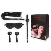 Эротический набор в черном цвете: маска, кляп, пэстисы, плётка - Notabu - купить с доставкой в Майкопе