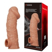 Телесная насадка на фаллос с фиксацией мошонки EXTREME SLEEVE - 15,6 см. - KOKOS - в Майкопе купить с доставкой