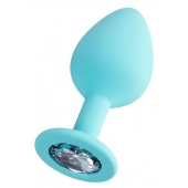 Мятная анальная втулка Brilliant с прозрачным кристаллом - 8 см. - ToyFa - купить с доставкой в Майкопе