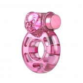Розовое эрекционное кольцо с вибрацией Pink Bear - Baile - в Майкопе купить с доставкой